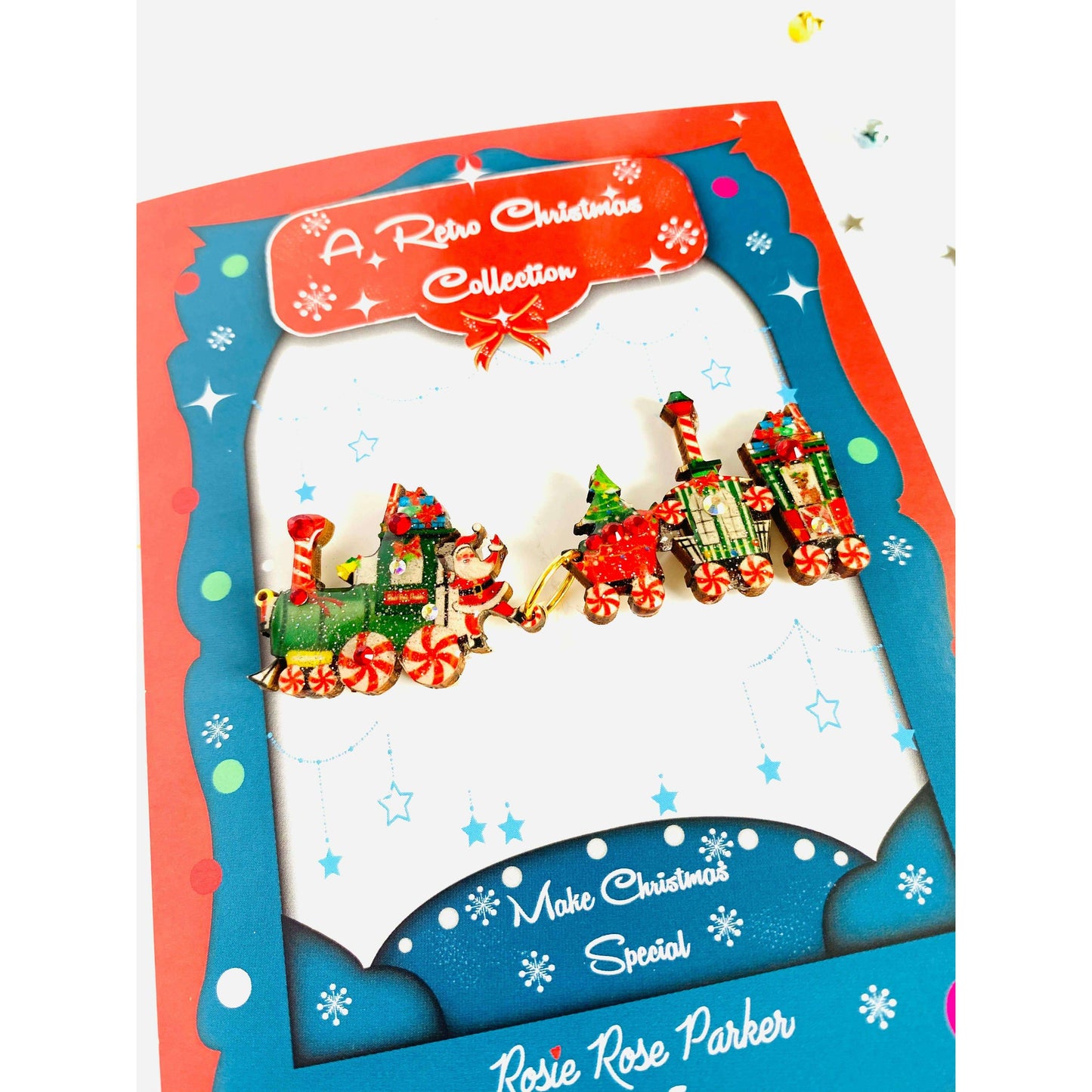 Christmas Train Brooch by Rosie Rose Parker