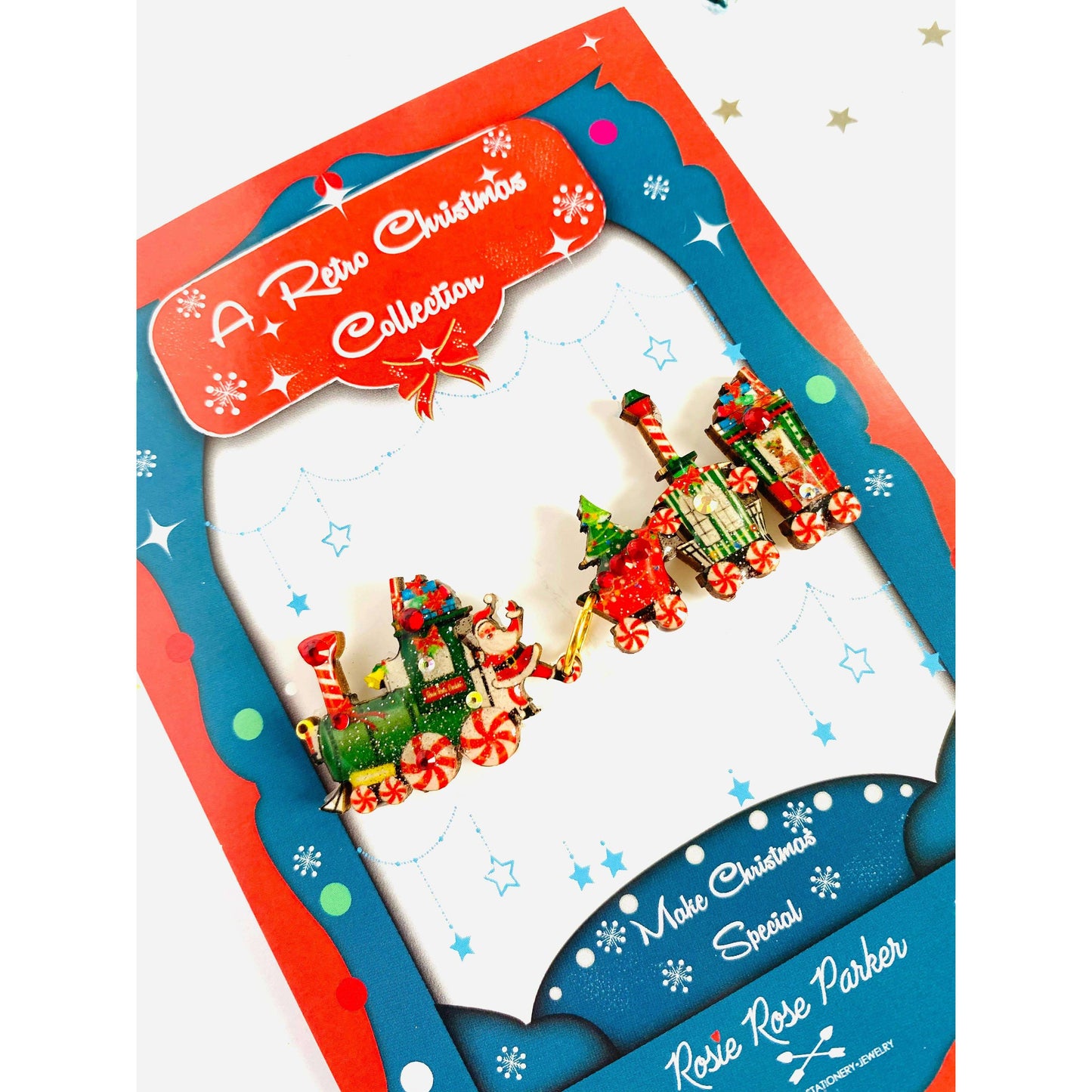 Christmas Train Brooch by Rosie Rose Parker