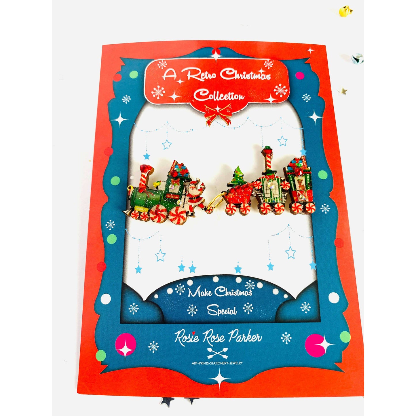 Christmas Train Brooch by Rosie Rose Parker