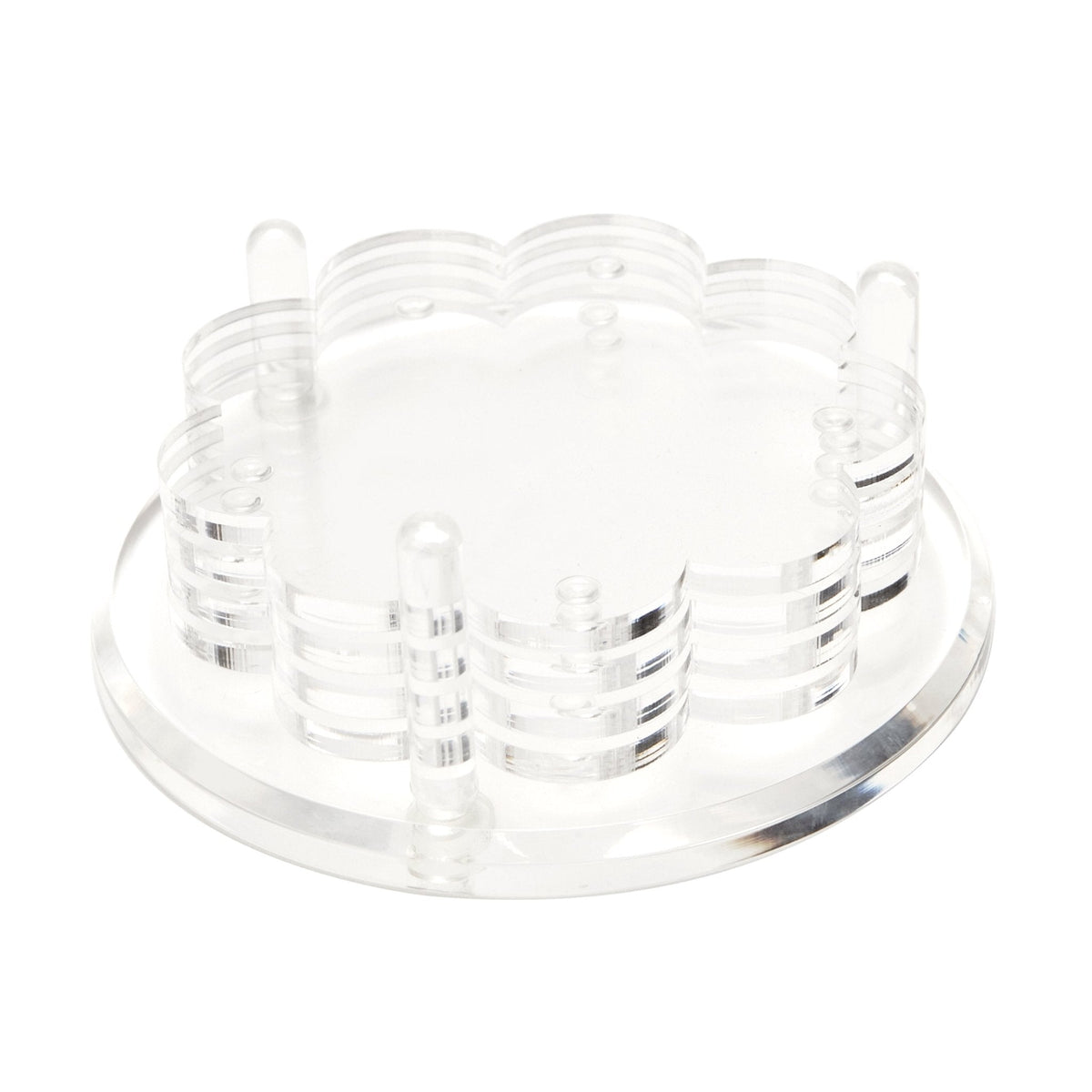 Clear Acrylic Scallop Drink Coasters