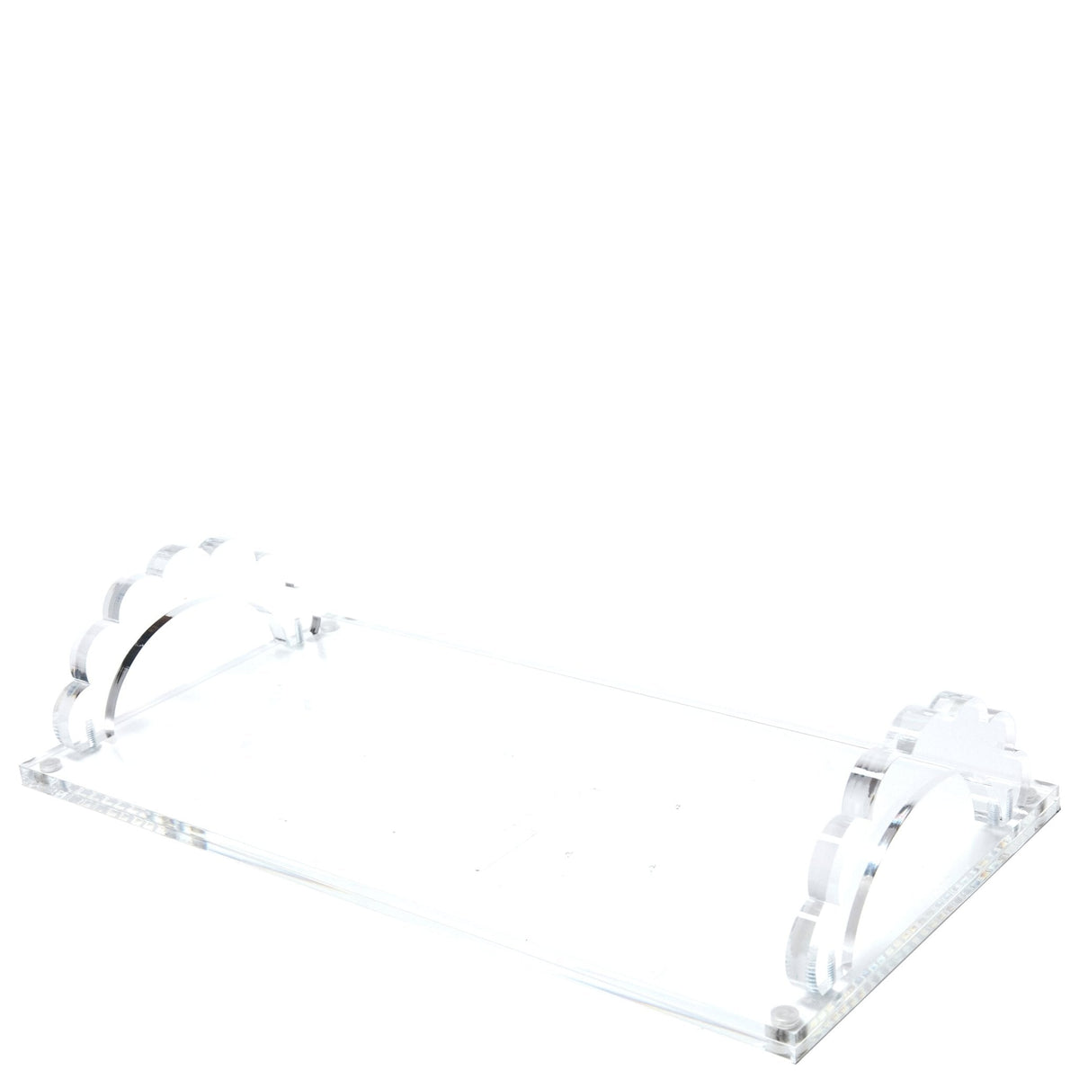 Clear Acrylic Scallop Handle Photo Tray