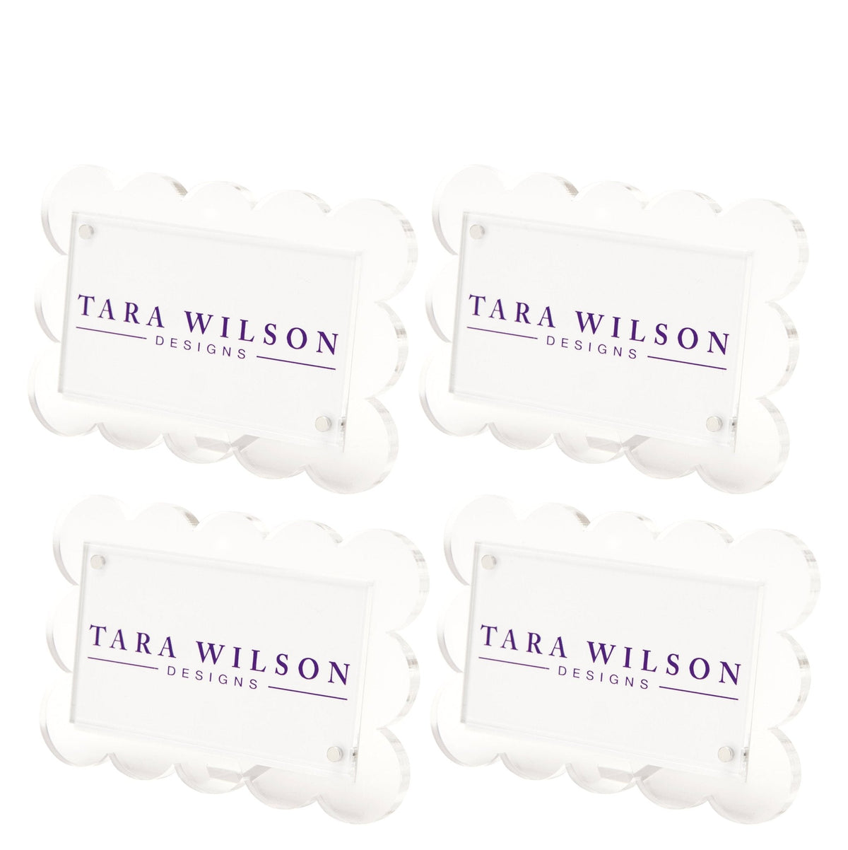 Clear Acrylic Scallop Place Card Holder (Set of 4)