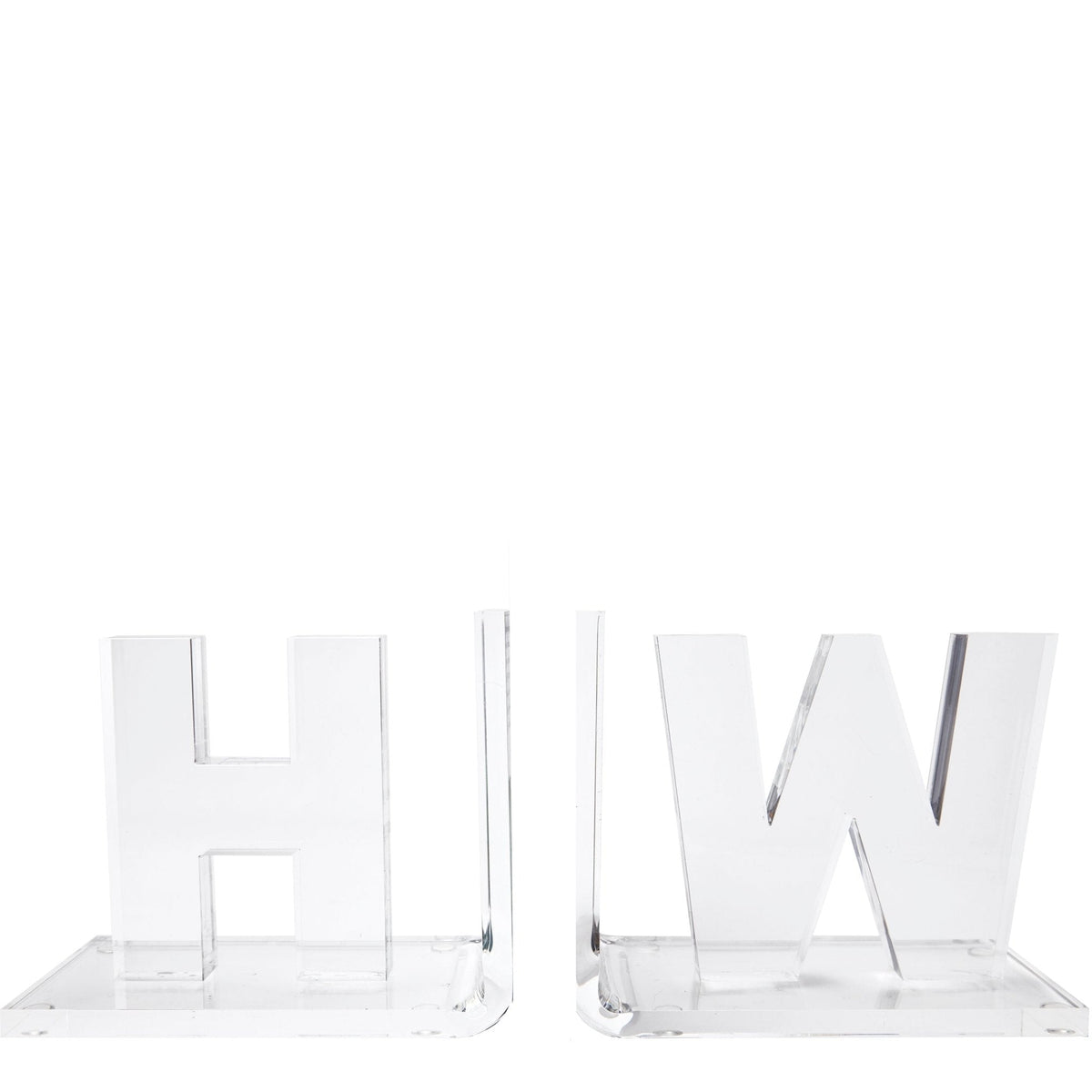 Clear Acrylic Initials Bookends