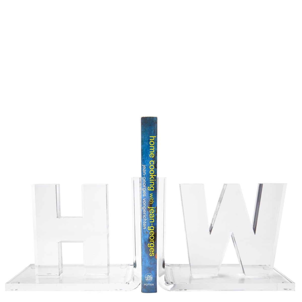 Clear Acrylic Initials Bookends