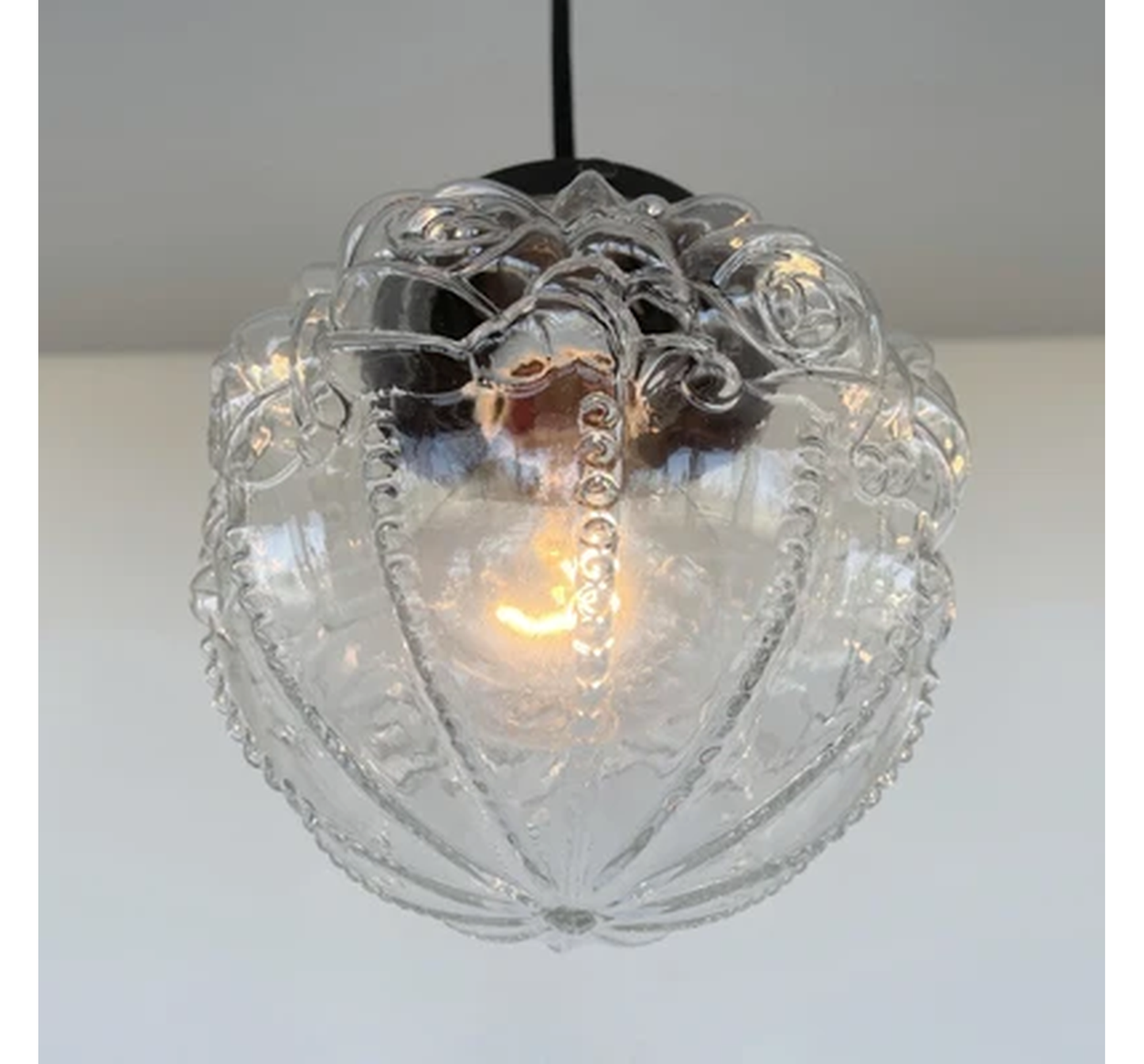 Victorian Embossed Antique Glass Globe PENDANT Lights