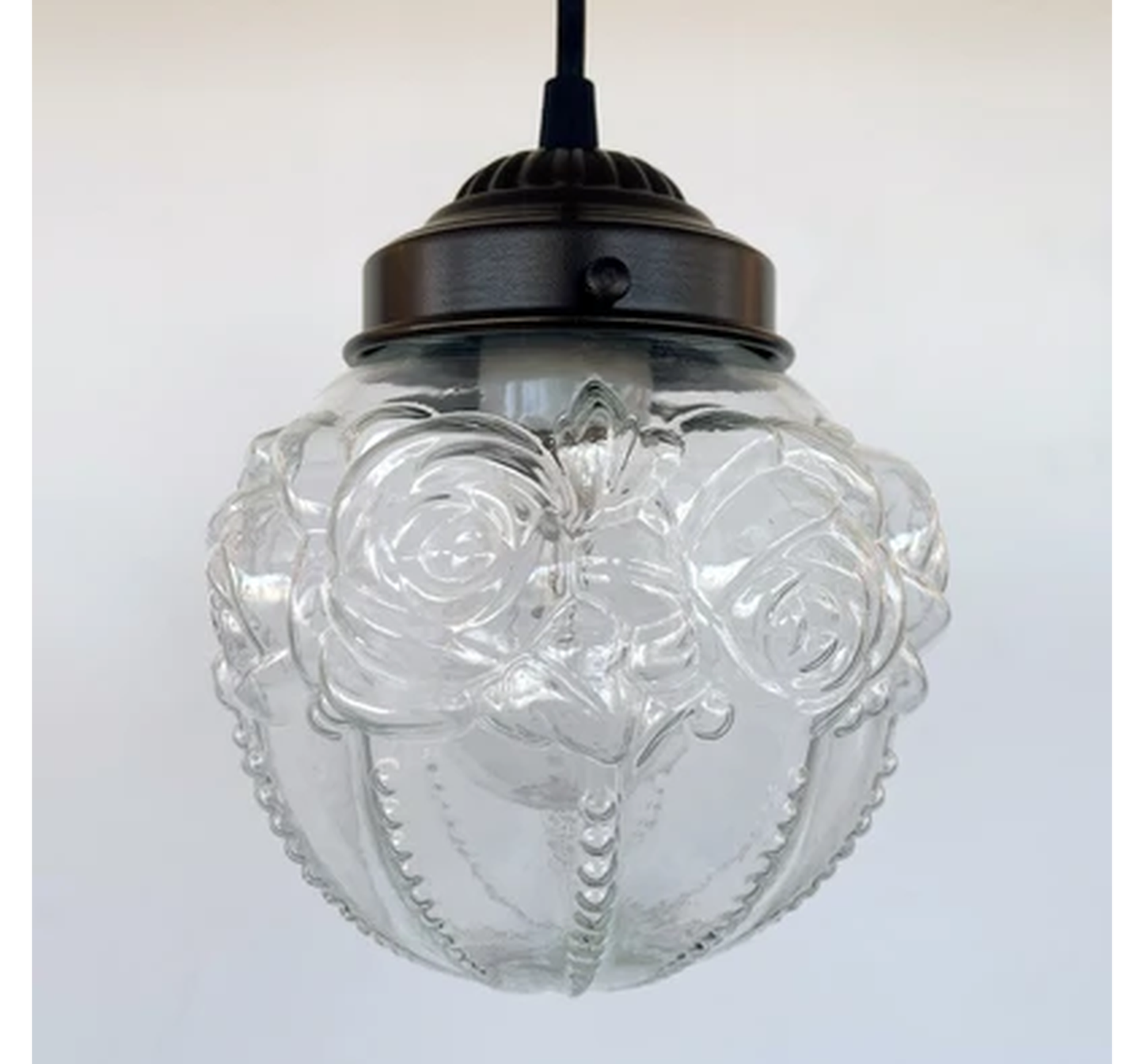 Victorian Embossed Antique Glass Globe PENDANT Lights