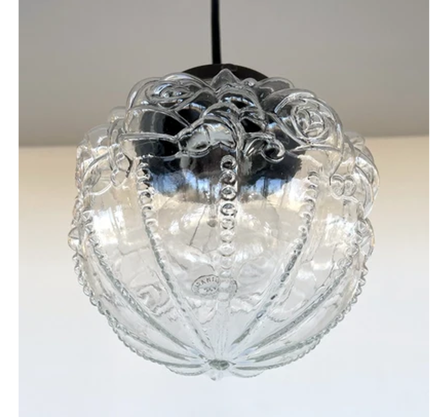 Victorian Embossed Antique Glass Globe PENDANT Lights