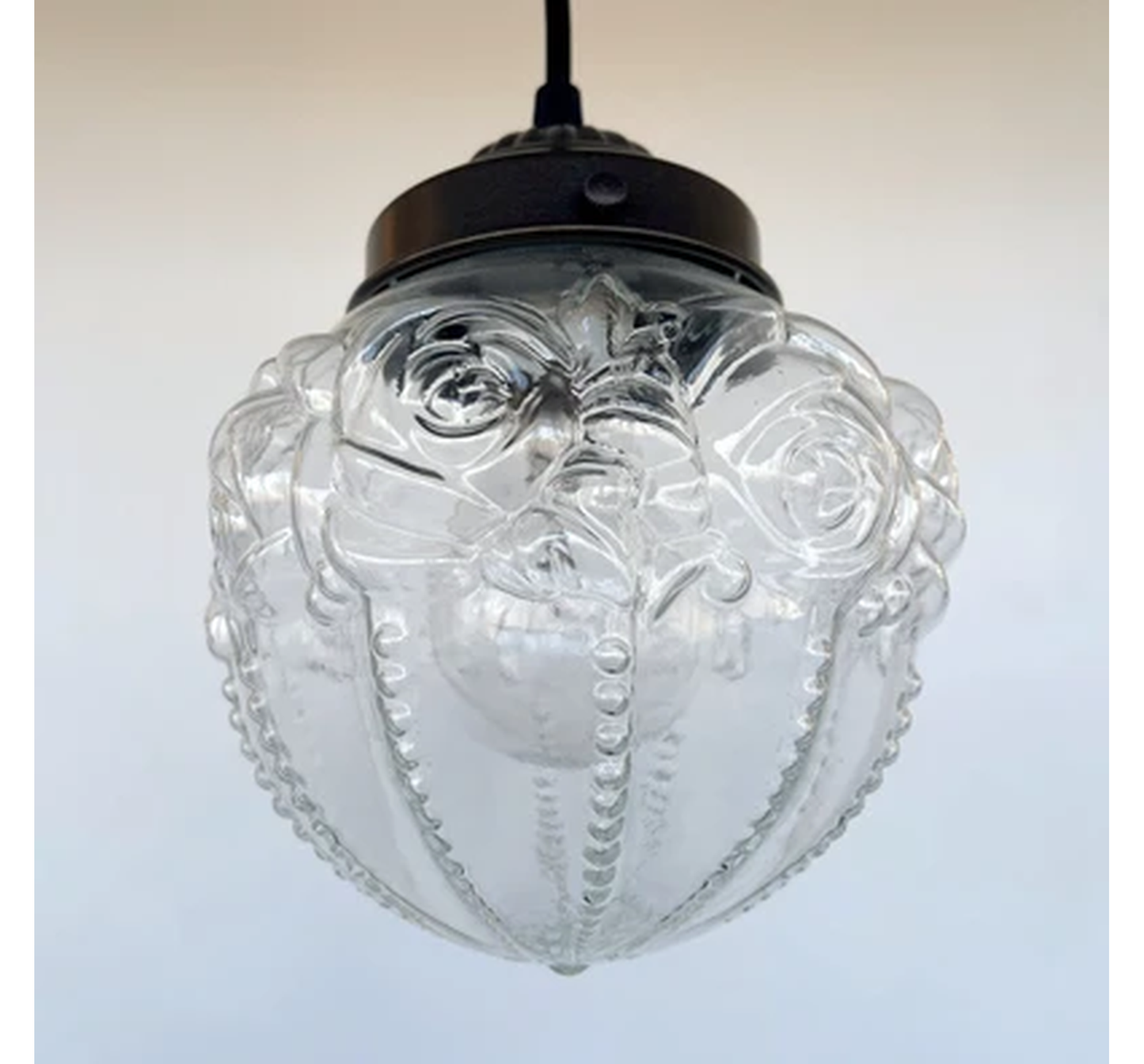 Victorian Embossed Antique Glass Globe PENDANT Lights