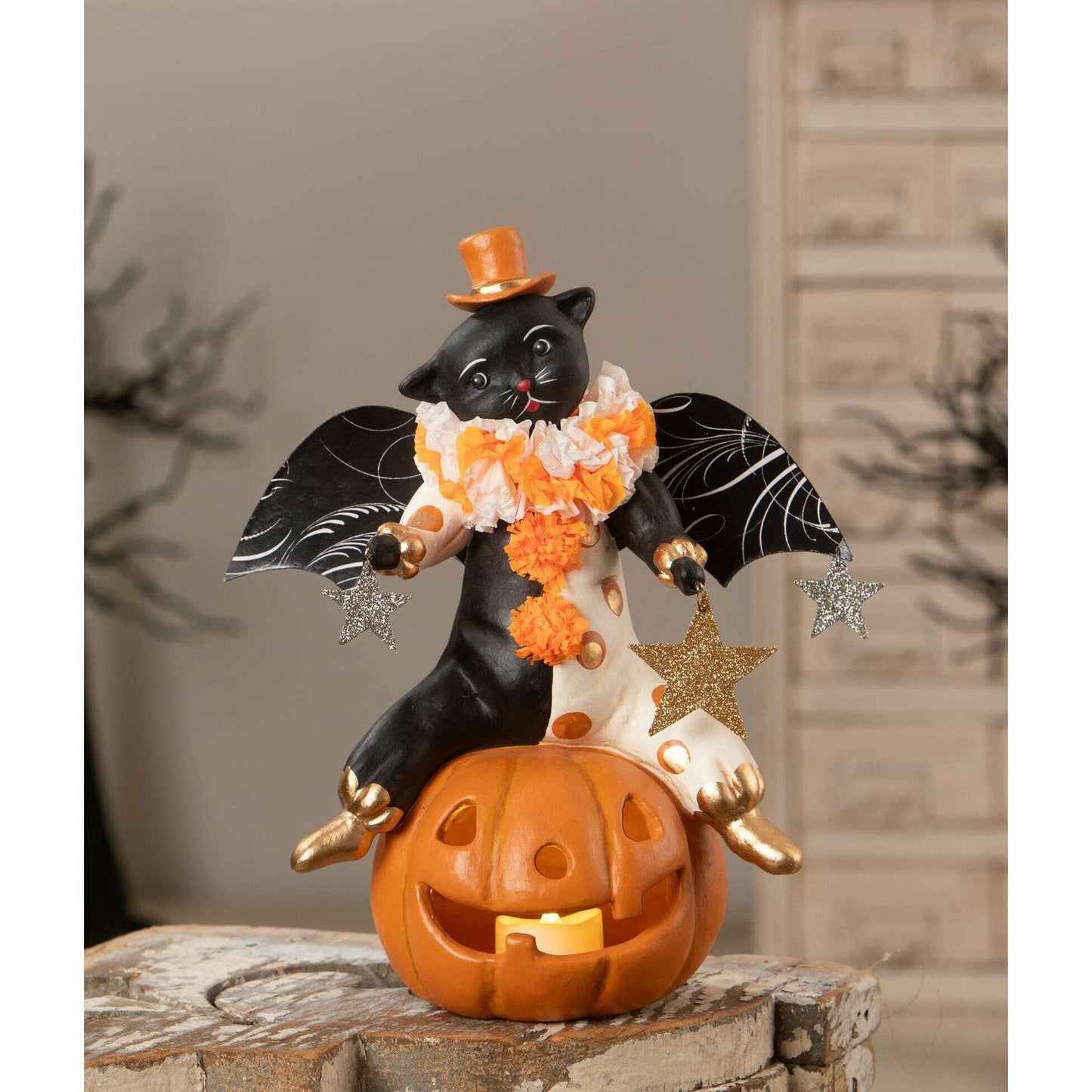 Clowning Cat on Jack | Halloween Decor | Bethany Lowe