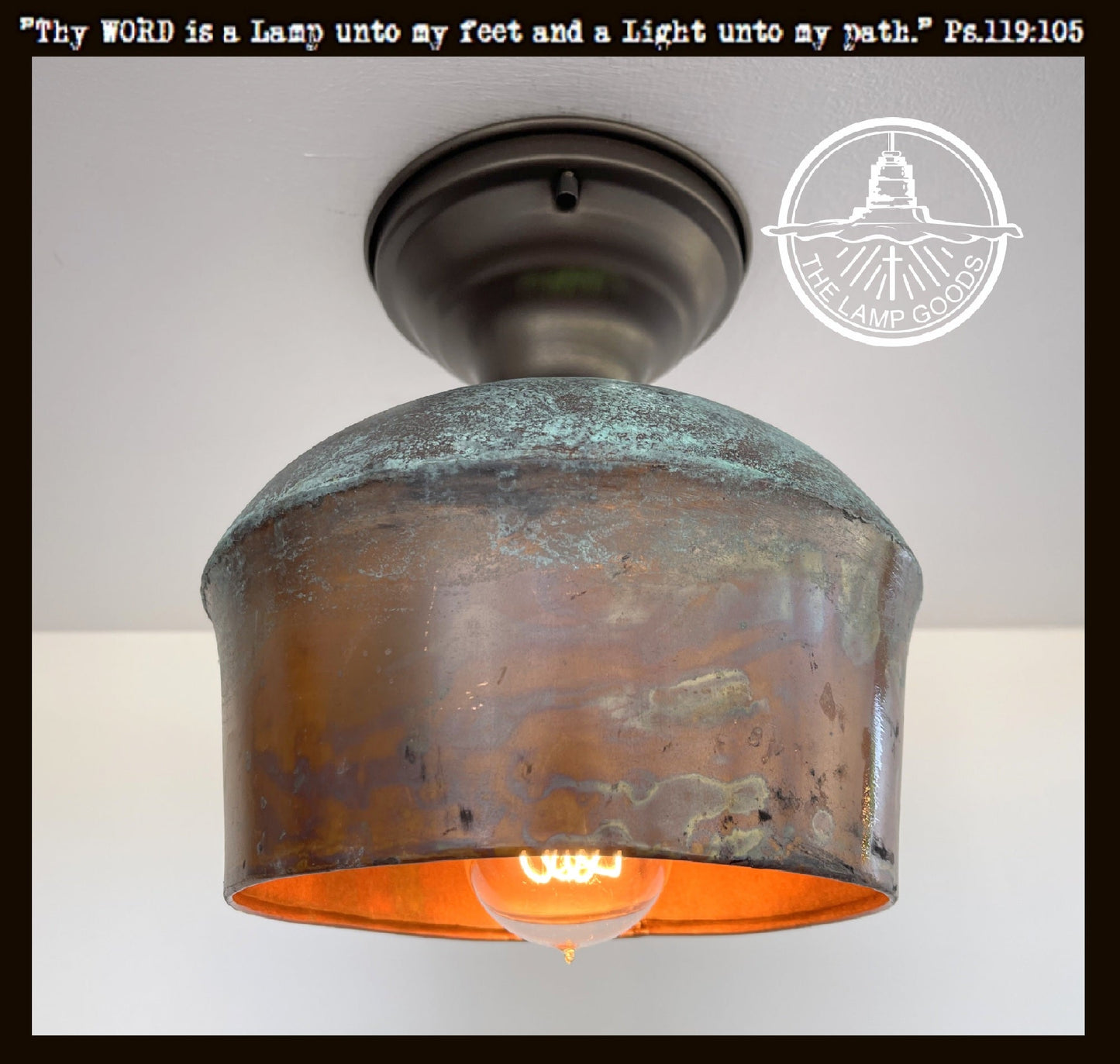 Modern Handcrafted Copper Ceiling Light with Chain | 8.5"