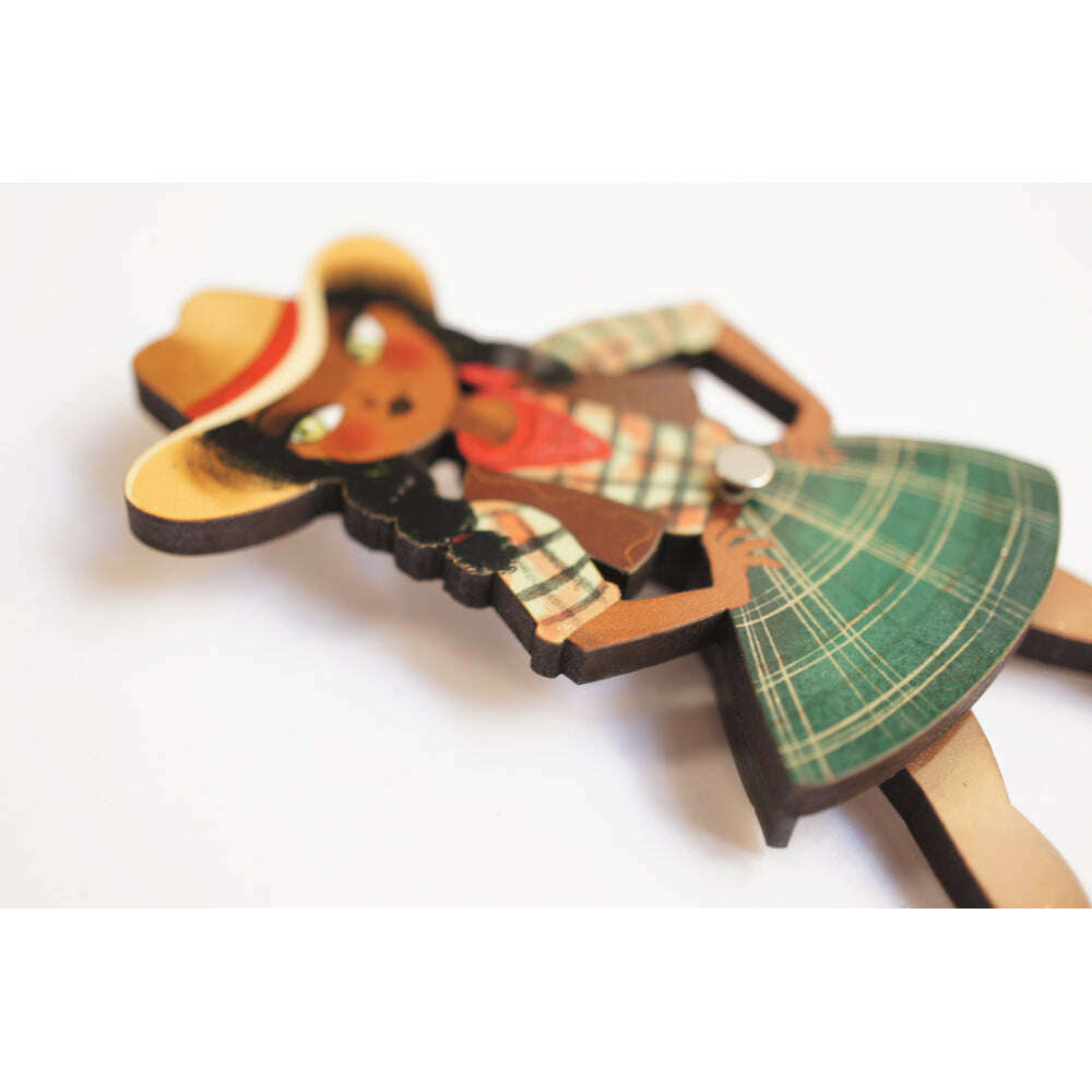 Country girl dancing Brooch by Laliblue
