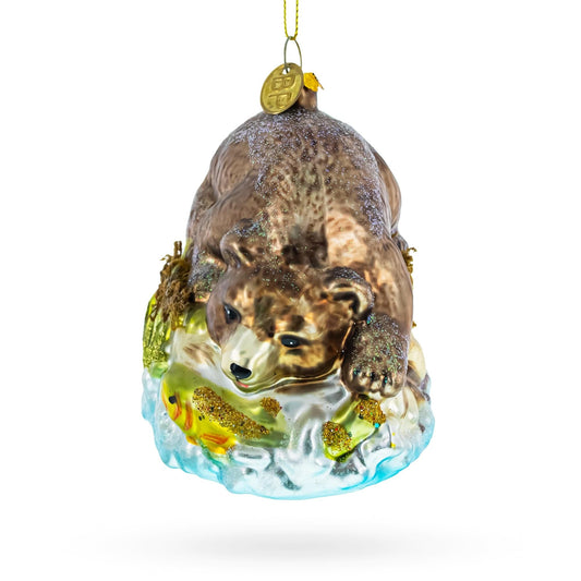 a christmas ornament with a bear on it