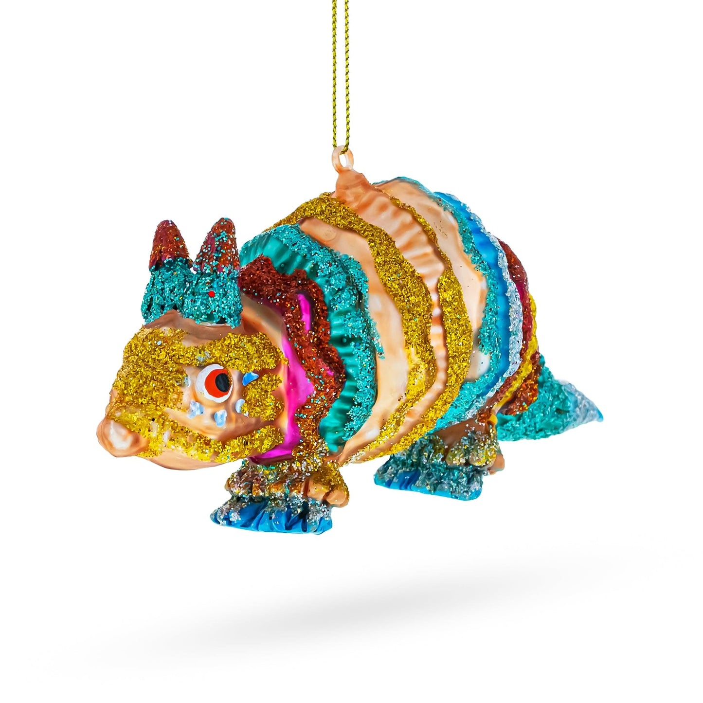 Armadillo Glass Christmas Ornament