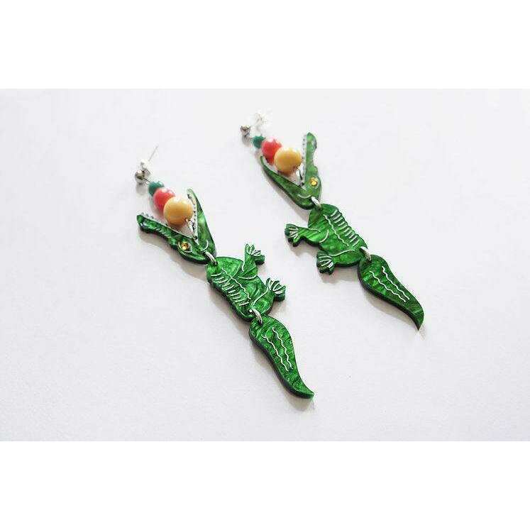 Crocodile Earrings by Laliblue