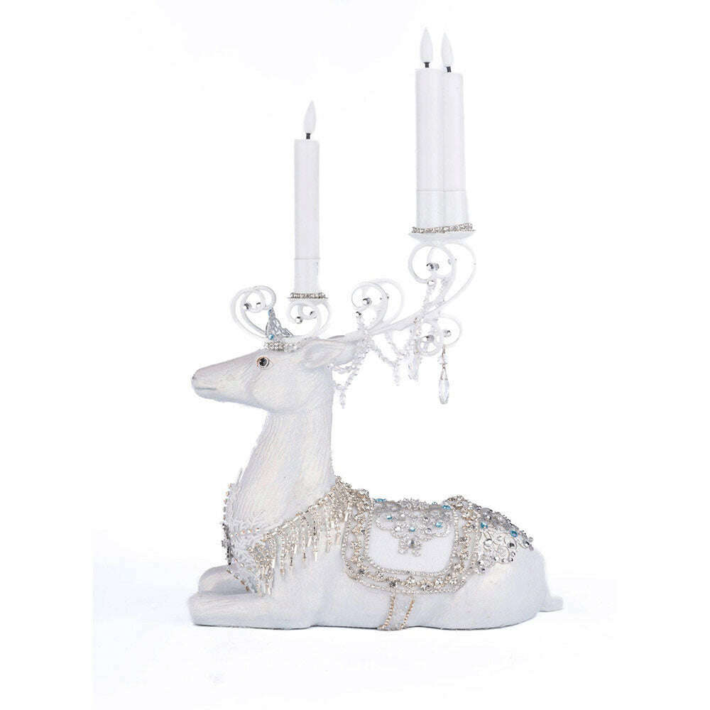Crystal Christmas Sitting Deer Candle Holder by Katherine's Collection