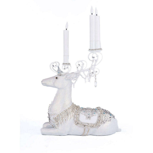 Crystal Christmas Sitting Deer Candle Holder by Katherine's Collection