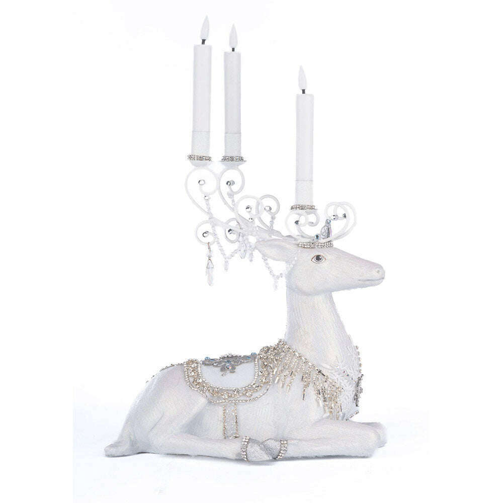 Crystal Christmas Sitting Deer Candle Holder by Katherine's Collection