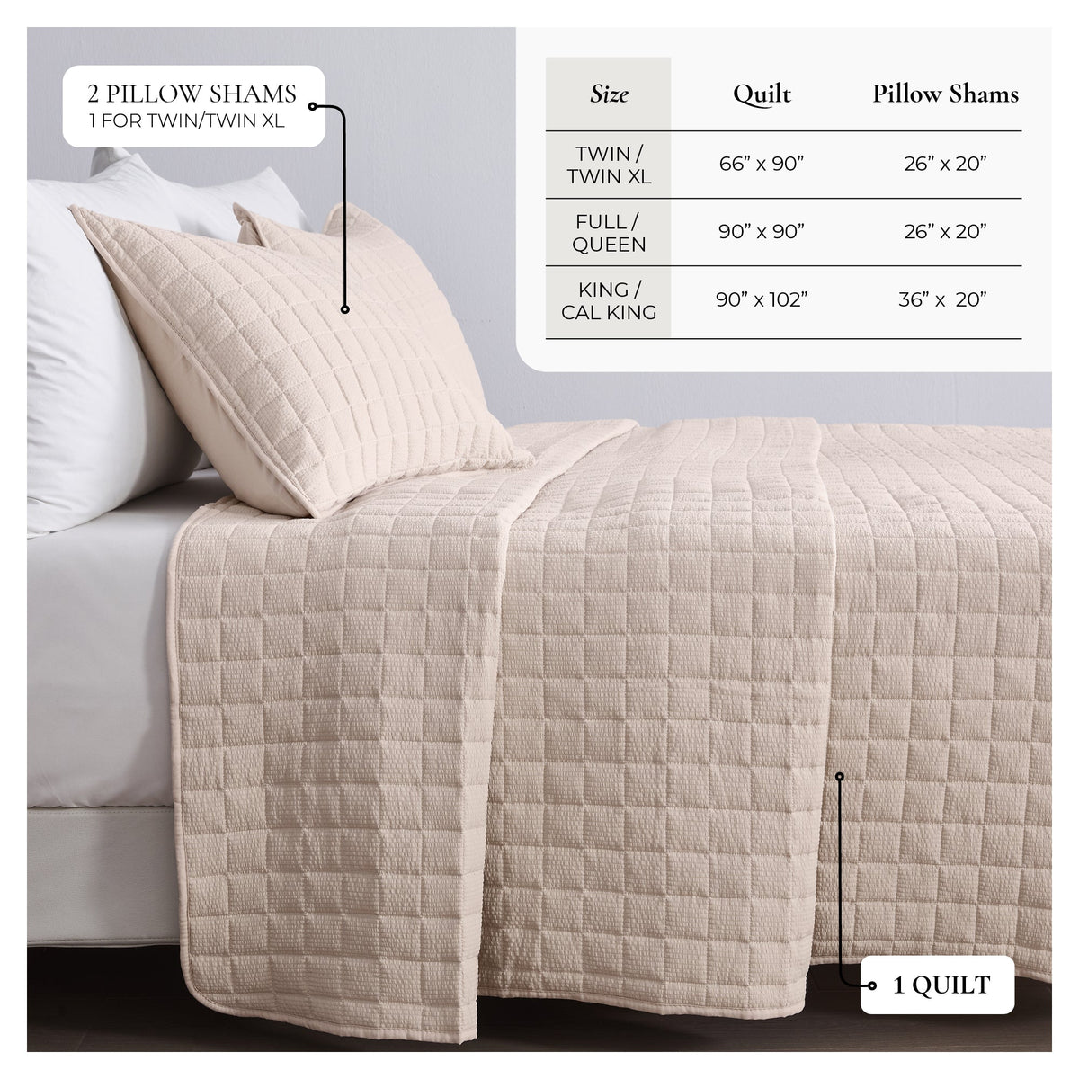 Box-Stitched Seersucker Quilt Set - Seersucker Collection