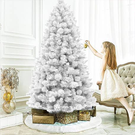 8ft PVC Pine Snow Flocked