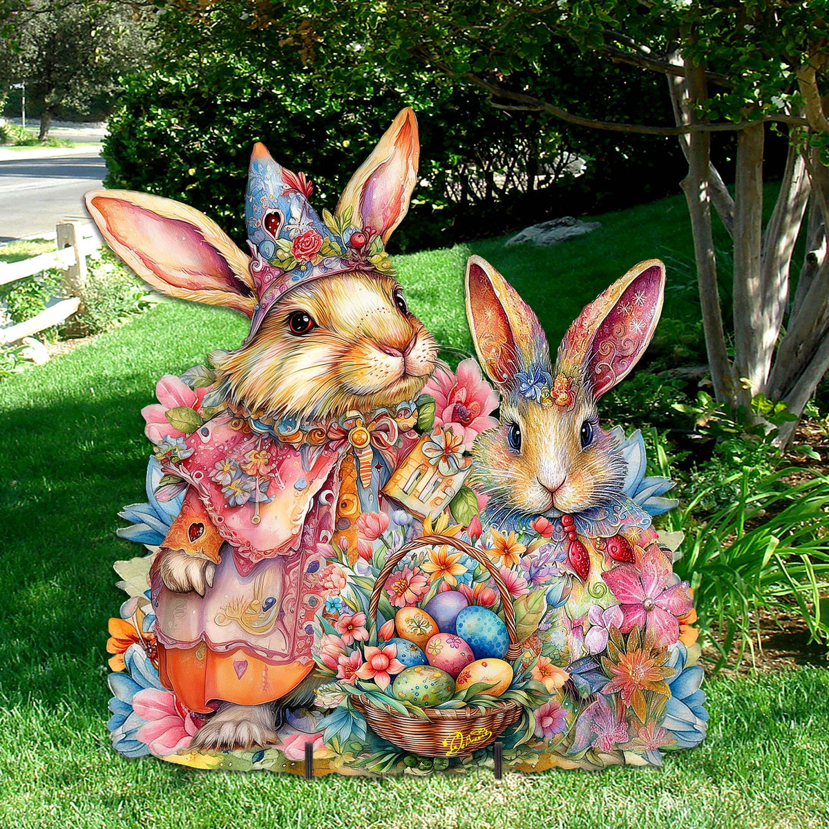 Easter Sweet Couple Easter Yard Sign by G. DeBrekht - Easter Spring Decor - 8652768F