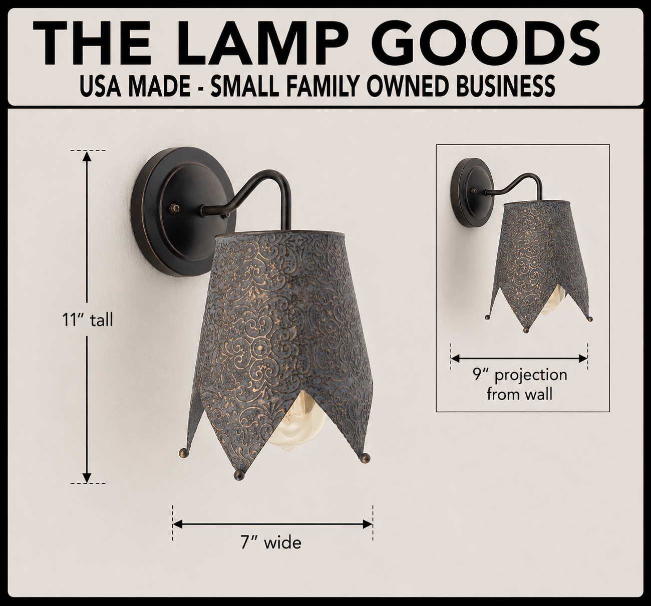 Jubilant Ornate Copper Wall Sconce Light Fixture