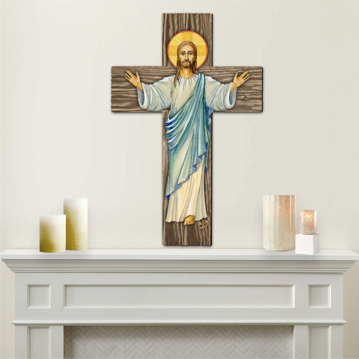Jesus Cross Outdoor Decor by G. DeBrekht - Nativity Holiday Decor - 8191166-2F