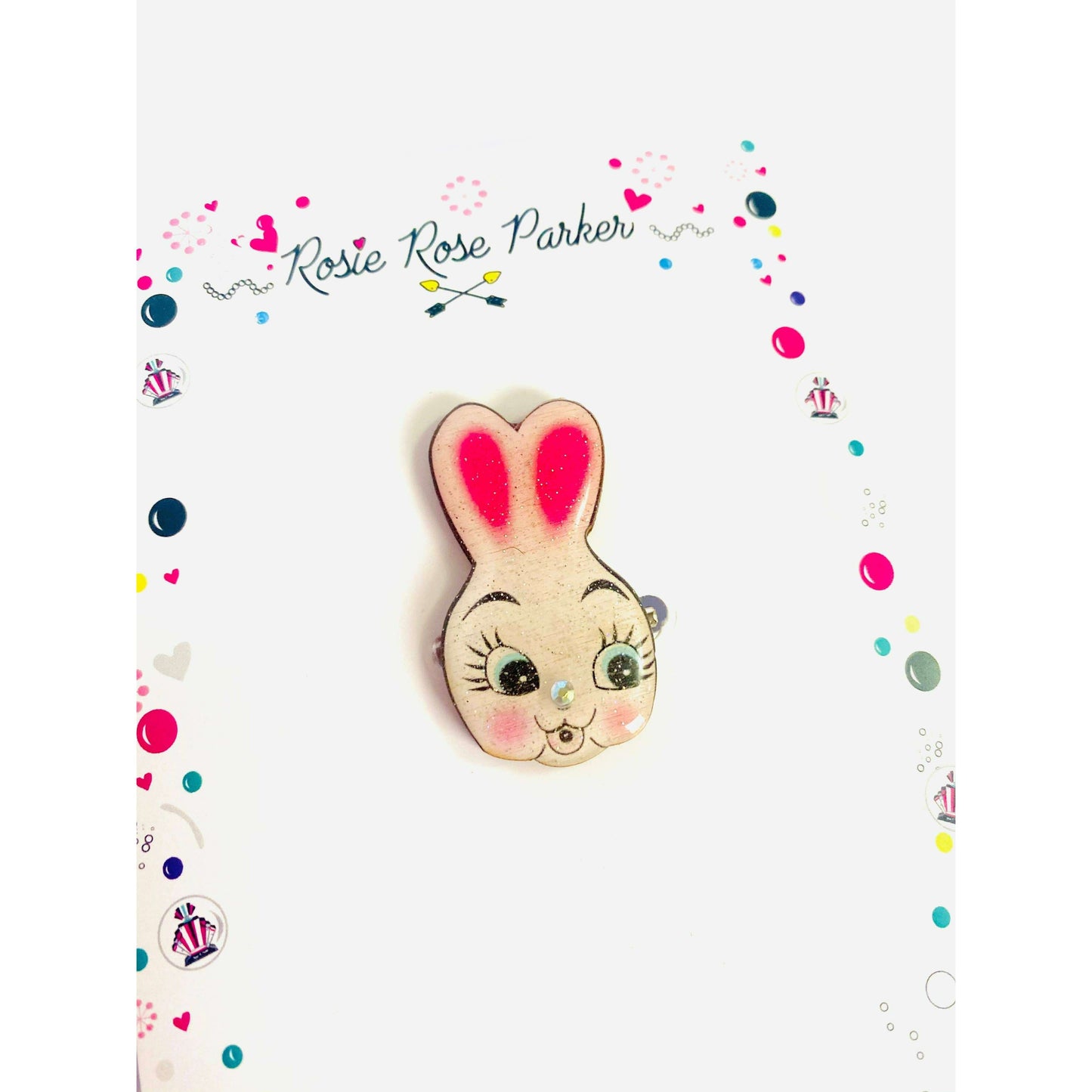 Dainty Easter Rabbit Pin/ Brooch by Rosie Rose Parker