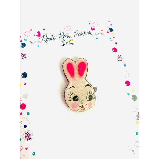Dainty Easter Rabbit Pin/ Brooch by Rosie Rose Parker