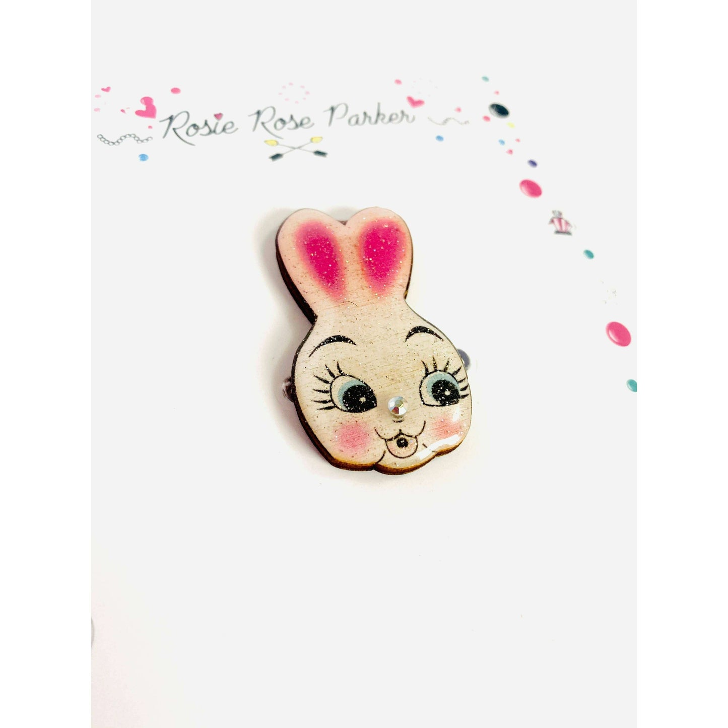Dainty Easter Rabbit Pin/ Brooch by Rosie Rose Parker