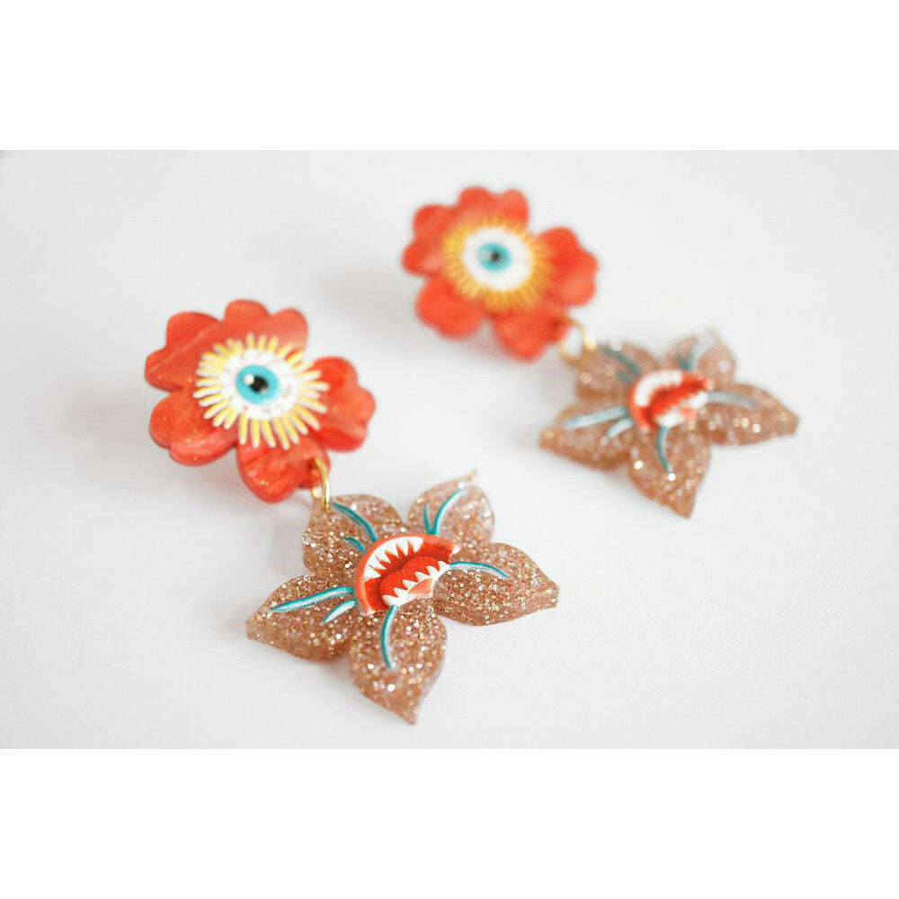 Dark Flowers Earrings by Laliblue