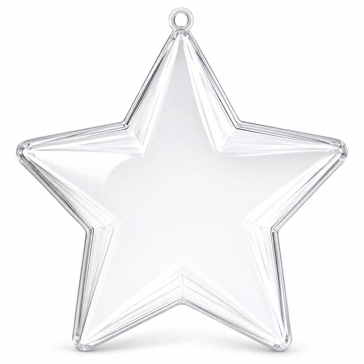 Set of 3 Clear Plastic Star Ornaments 3.25 Inches (83 mm)