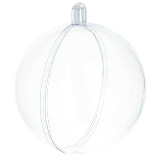 Openable Fillable Clear Plastic Christmas Ball Ornament DIY Craft 3 Inches