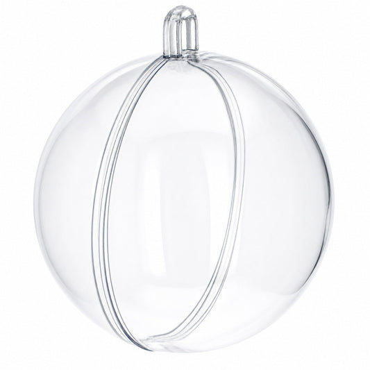 2.7-Inch Clear Plastic Fillable Christmas Ball Ornament for DIY Crafting