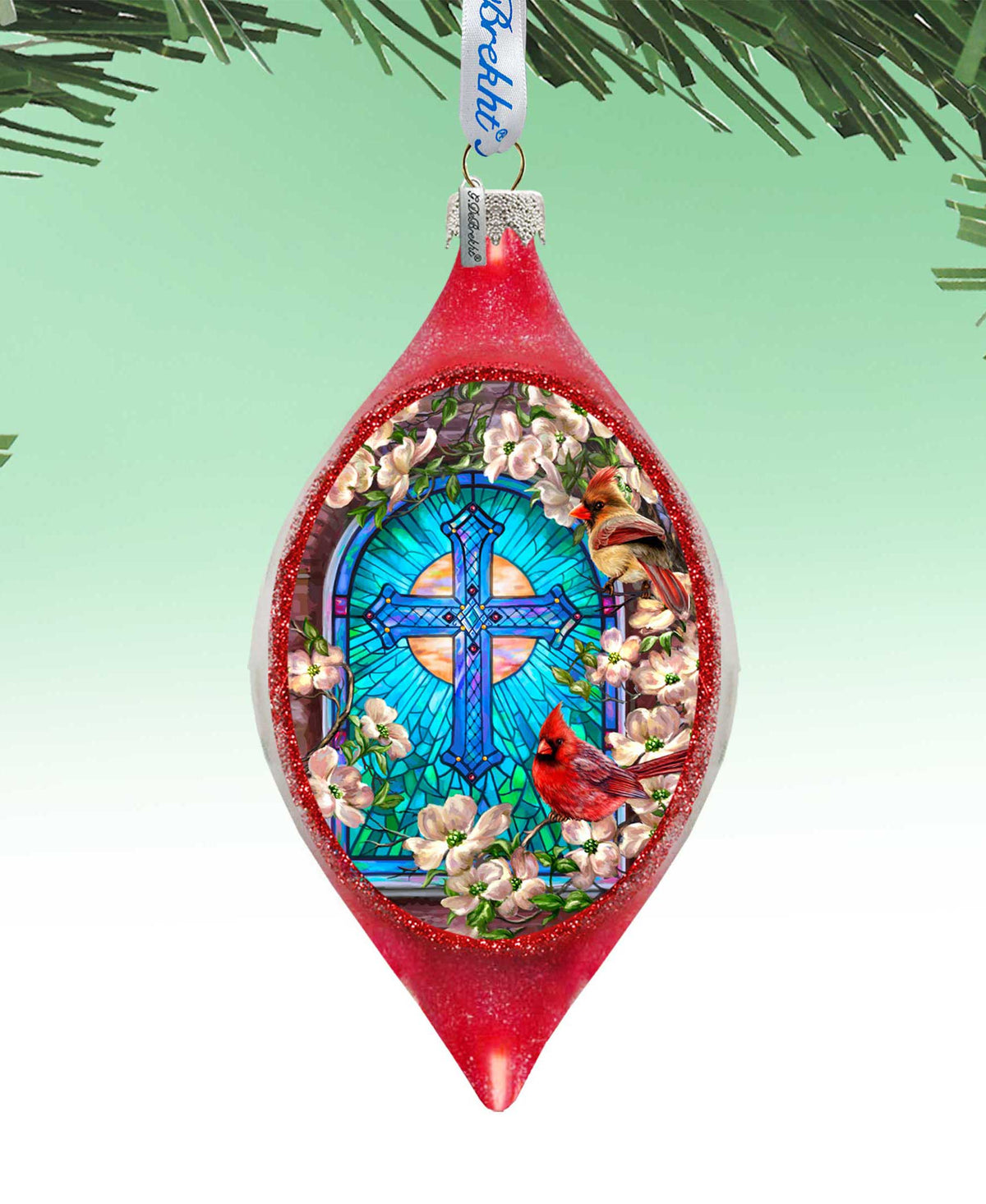 Sunday Morning Drop Glass Ornament by D. Gelsinger - Easter Spring Decor - 757-056-DG