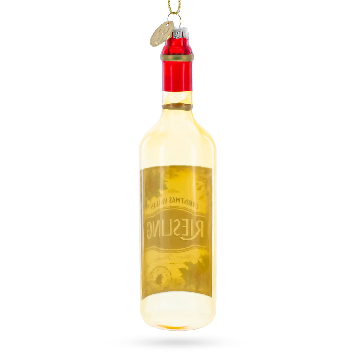 Riesling Wine Bottle Glass Christmas Ornament