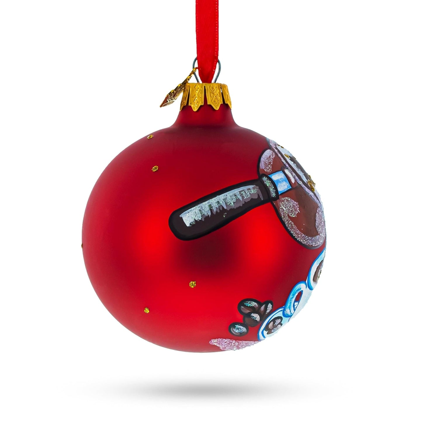 Coffee Lover Glass Ball Christmas Ornament 3.25 Inches