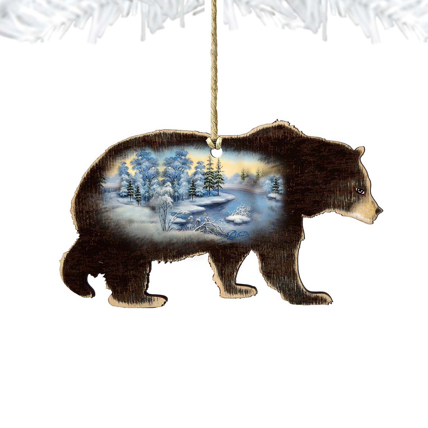 Black Bear Wooden Ornaments - Tree Ornament by G. DeBrekht - Wildlife Holiday Decor - 8198215-1