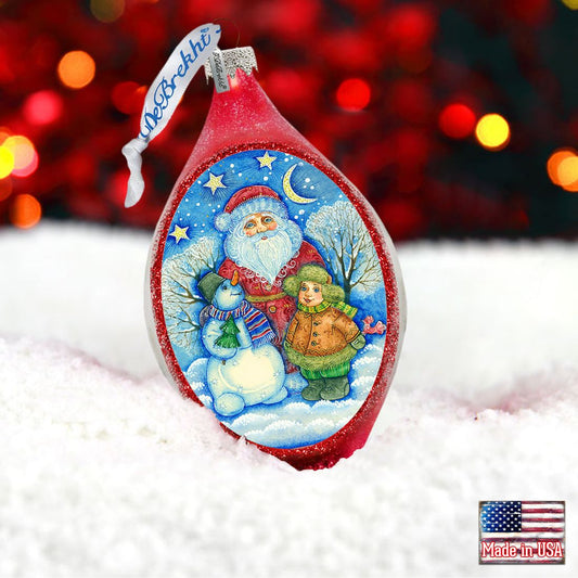 Snowy Friends Drop Glass Ornament by G. DeBrekht - Christmas Decor - 757-035