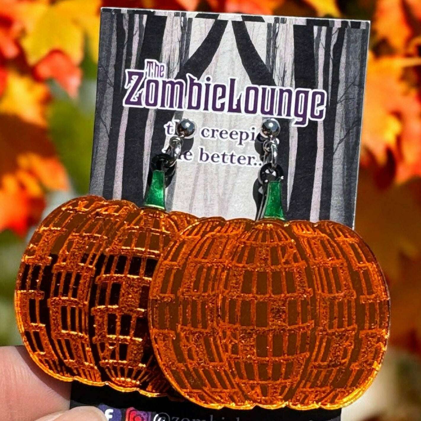 Disco Pumpkin Acrylic Earrings