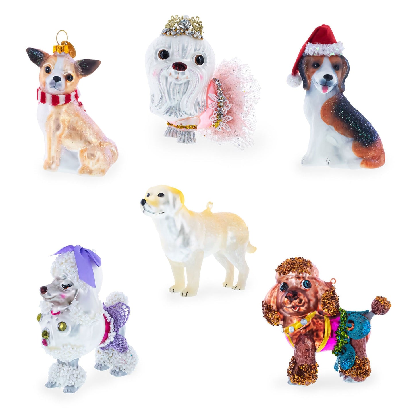 White Paw Glass Christmas Ornament