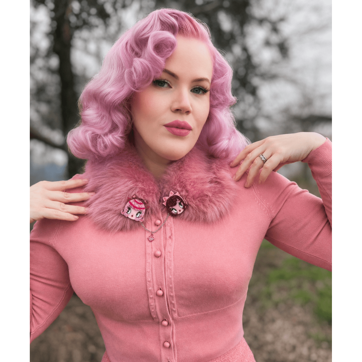 Dottie Dolly Mini Brooch by Miss Fluff x Lipstick & Chrome