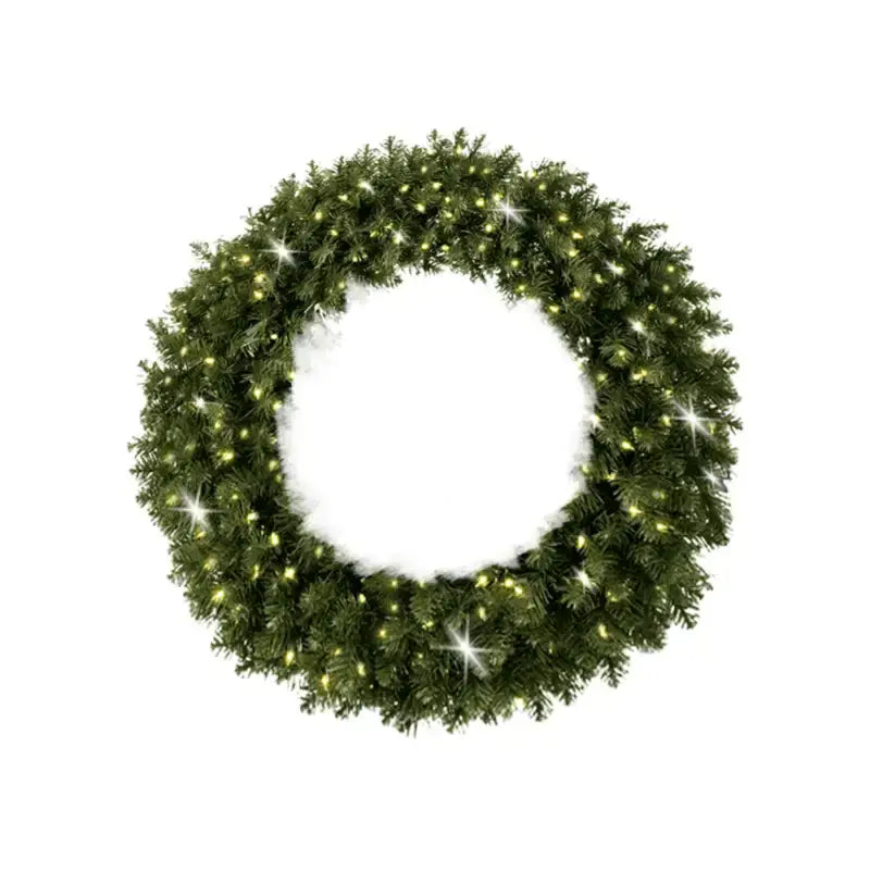 a wreath with lights on it