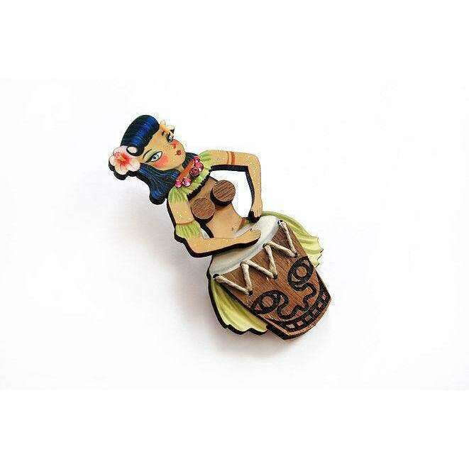 Drummer Girl Brooch by Laliblue