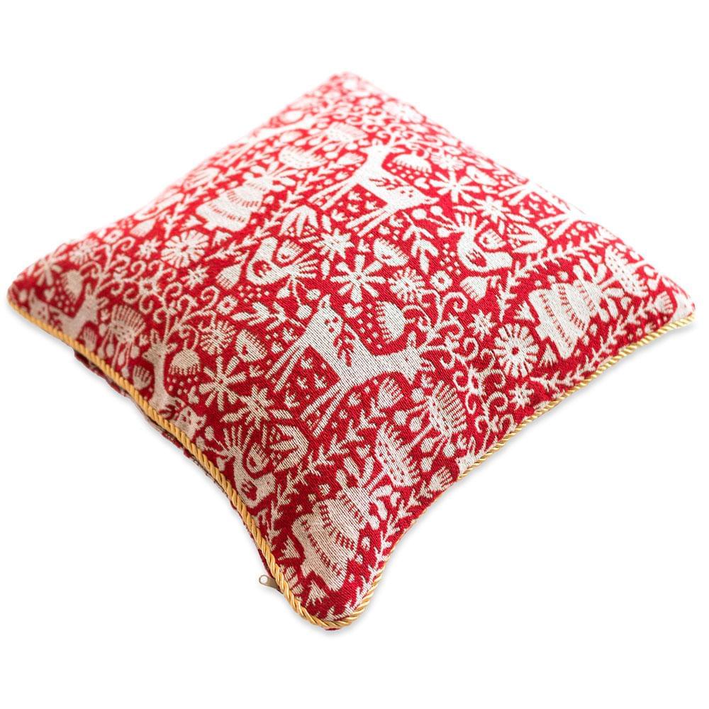 Set of 2 White Deer in the Woods Christmas Throw Cushion Pillow Covers