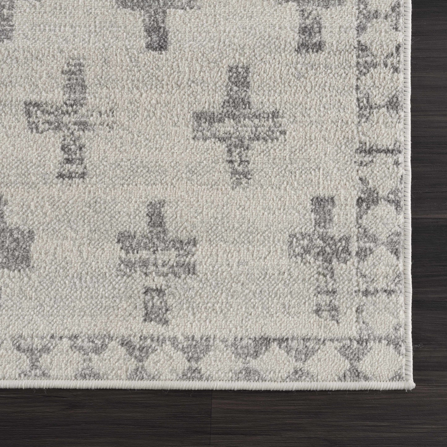 Tigris Swiss Cross Ivory&Gray Area Rug - Clearance