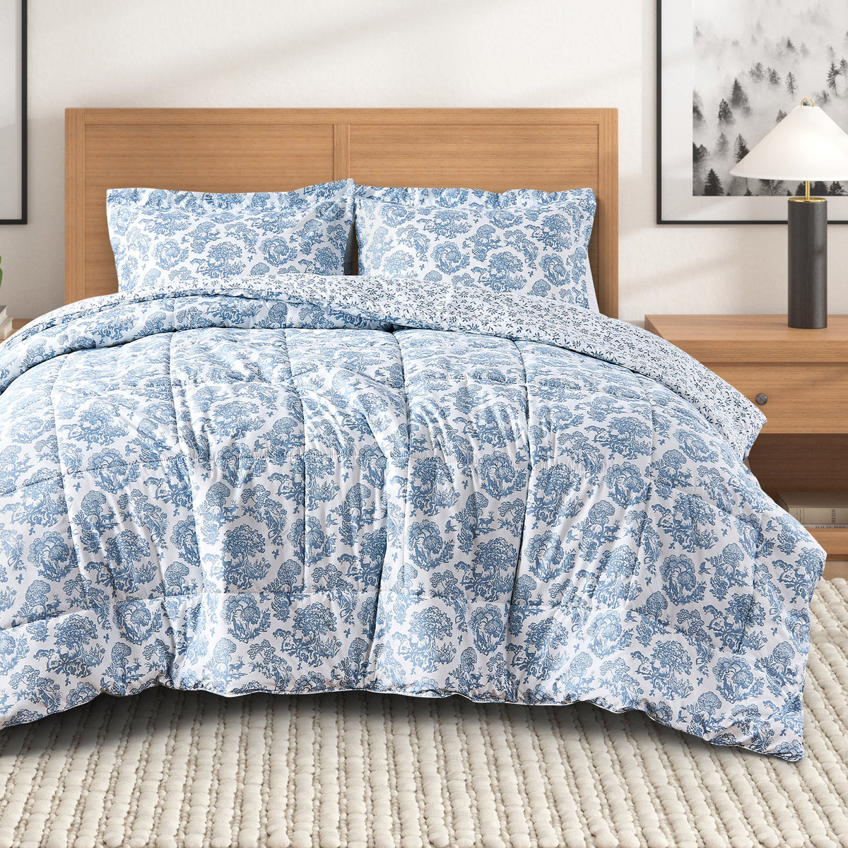 Reversible Christmas Comforter and Sham Set - Holiday / Lodge Odette Collection