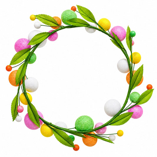 Glistening Easter Egg Wreath with Multicolor Glistening Detail