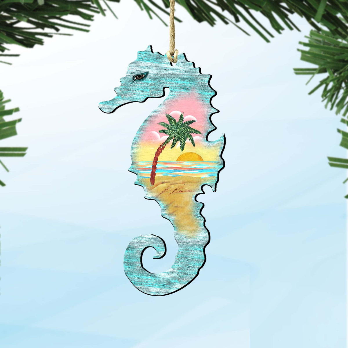 Seahorse Wooden Ornaments by G. DeBrekht - Coastal Holiday Decor - 8198517