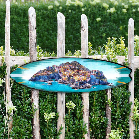 Island Surfboard Coastal Outdoor Decor Large Ornament by G. DeBrekht - Coastal Holiday Decor - 8490101MS
