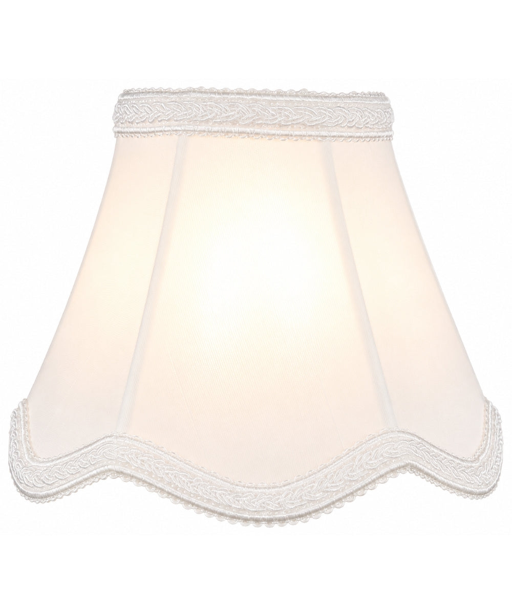 5"W x 4"H Set of 6 Down White Scallop Stretch Clip-on Candelabra Lampshade
